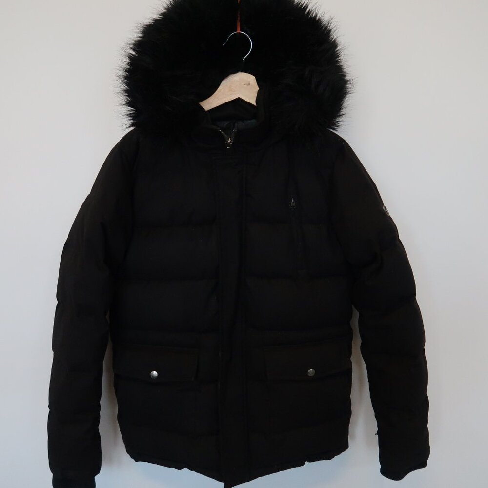 Boy's T.O. Collection Puffer Coat - Black Size 18